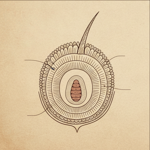 A cross-section of a hair shaft.